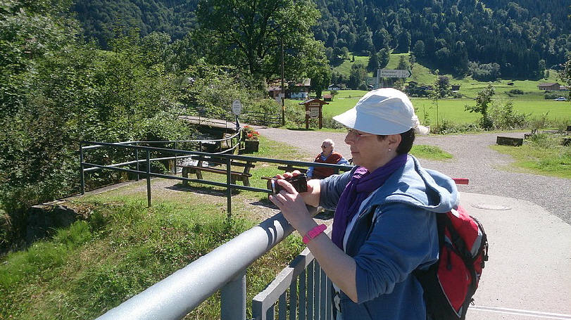 Karin auf der Illerbrücke nahe Rubi.