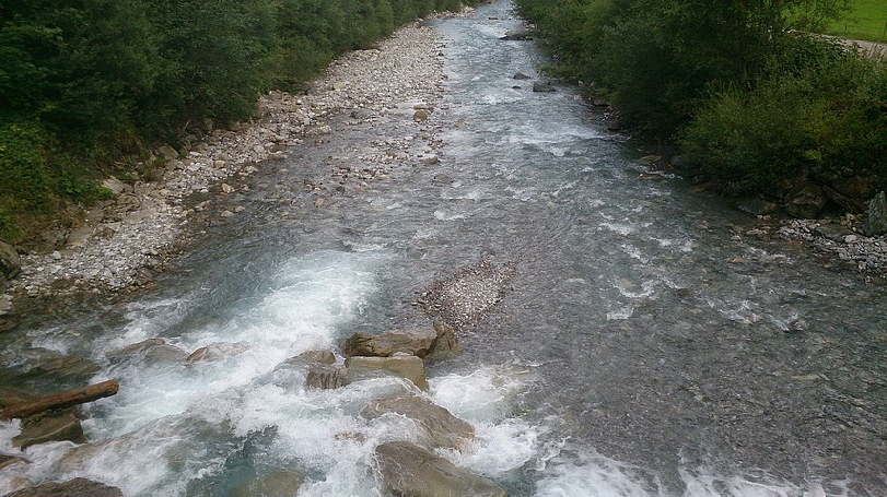 Heute ist die Stillach klar, wir haben sie schon anders erlebt.