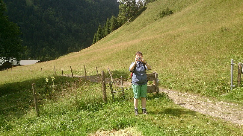 Von Einödsbach ist nichts zu sehen, Karin steht noch davor.