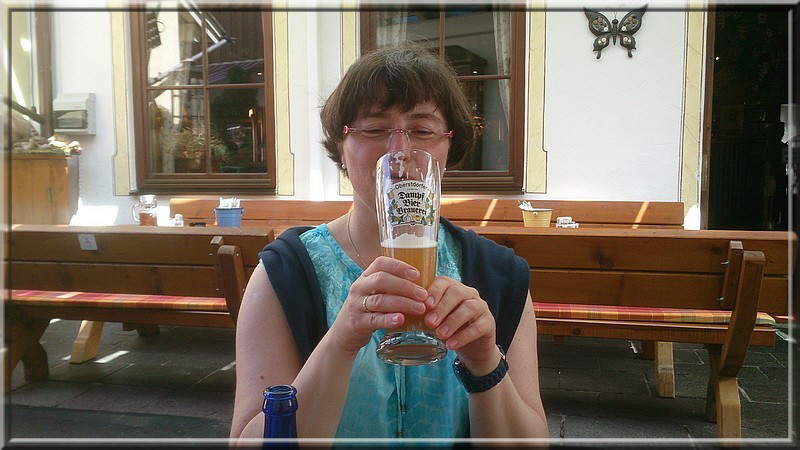 Unser erster Besuch in der Dampfbierbrauerei! Wir haben ja wirklich das Bier einmal probiert, hell auch dunkel. Als "Nichtbiertrinker" sagen wir mal: es schmeckt!