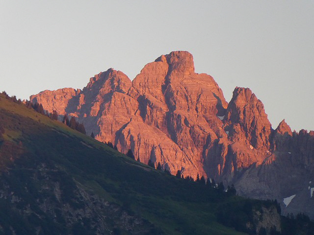 Abendrot in den Oberstdorfer Bergen.