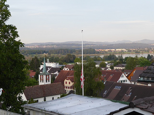 Blick von der Terrasse zum Greifensee.