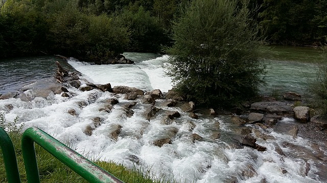 Vorne die Trettach, dahinter die Stillach, ganz hinten mit dem dunklen Wasser die Breitach, zusammen der Illerursprung.