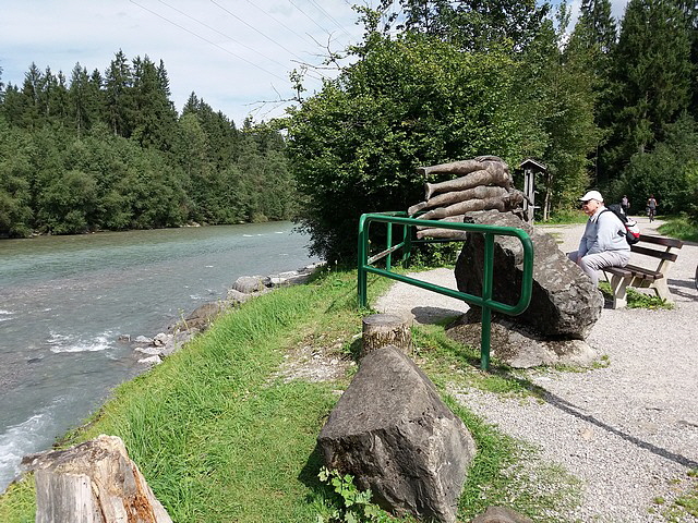 Die Iller, ca. 20 Meter hinter dem Zusammenflluß der 3  xache.